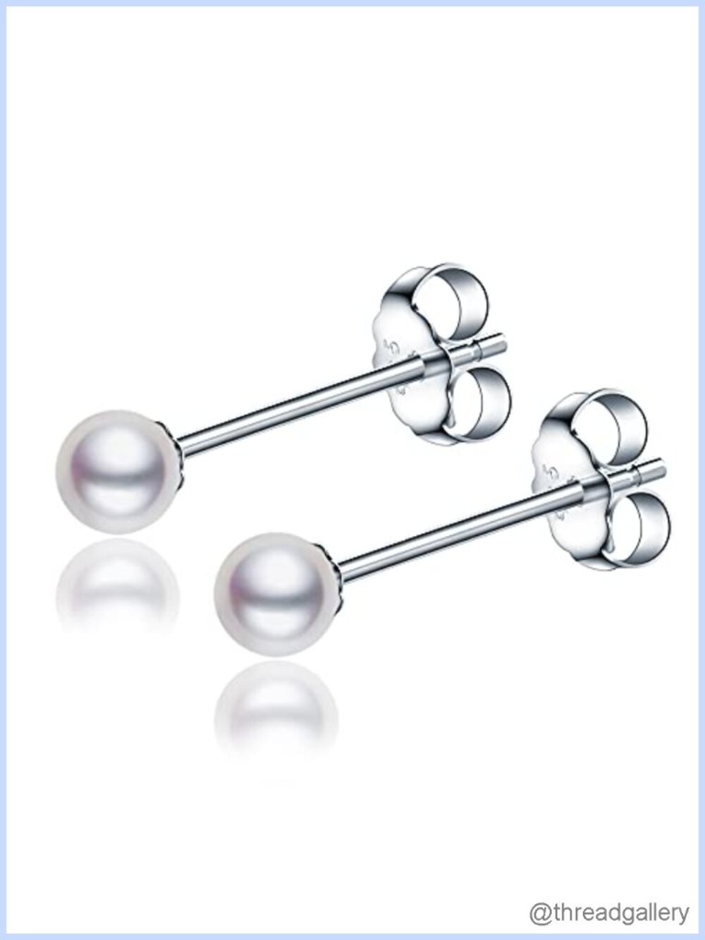 Sterling Silver Freshwater Pearl Stud Earrings 3-3.5mm